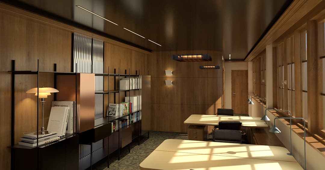 Ancienne verrière réhabilitée en bureaux par Studio Songe